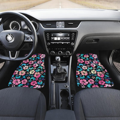 Pink Hibiscus Hawaiian Flower Front and Back Car Floor Mats