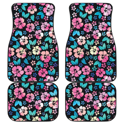 Pink Hibiscus Hawaiian Flower Front and Back Car Floor Mats