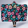 Pink Hibiscus Hawaiian Flower Hooded Blanket-JORJUNE.COM