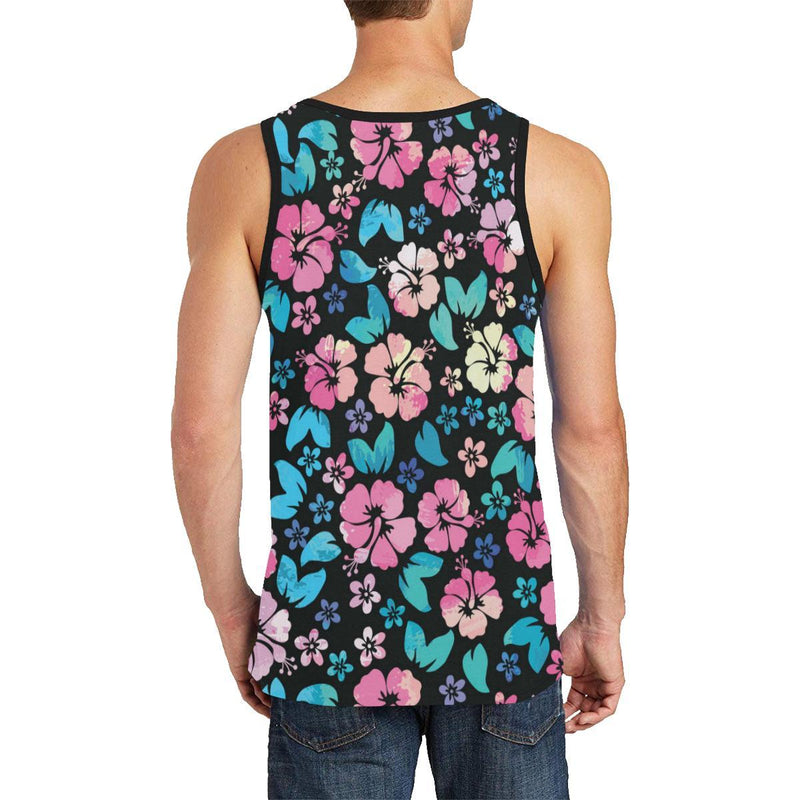 Pink Hibiscus Hawaiian Flower Men Tank Top