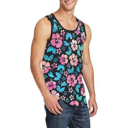 Pink Hibiscus Hawaiian Flower Men Tank Top