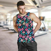 Pink Hibiscus Hawaiian Flower Men Tank Top