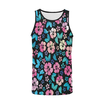Pink Hibiscus Hawaiian Flower Men Tank Top