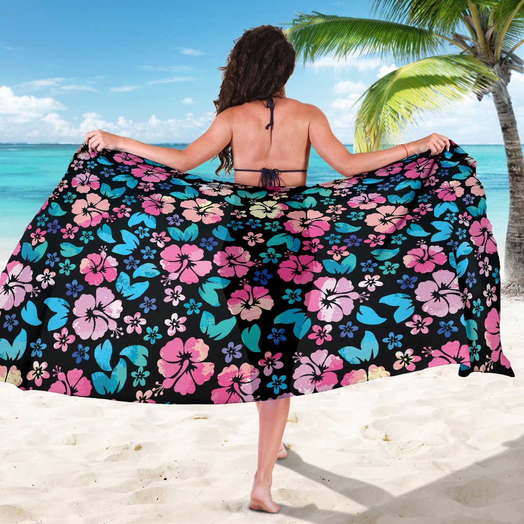 Pink Hibiscus Hawaiian Flower Sarong Pareo Wrap
