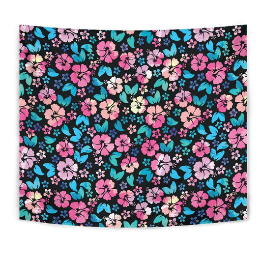 Pink Hibiscus Hawaiian Flower Tapestry