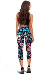 Pink Hibiscus Hawaiian Flower Women Capris