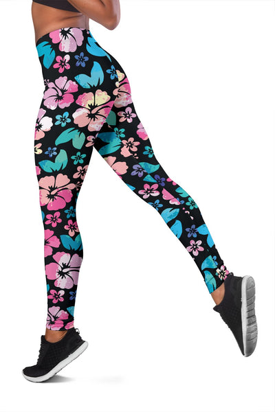 Pink Hibiscus Hawaiian Flower Women Leggings