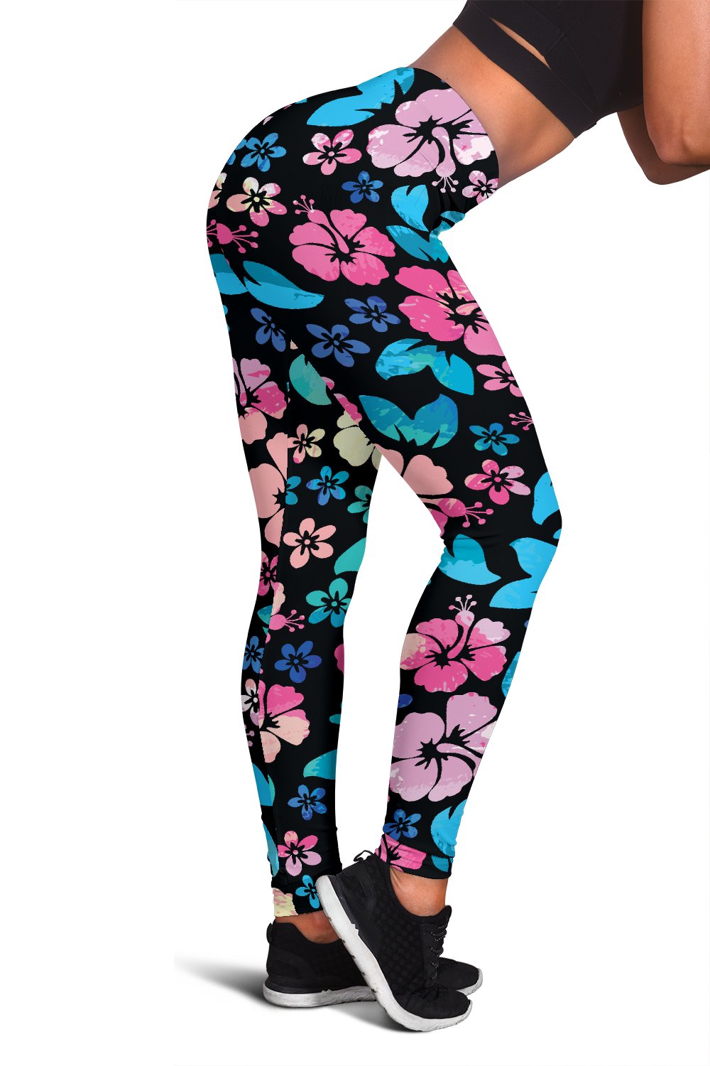 Pink Hibiscus Hawaiian Flower Women Leggings