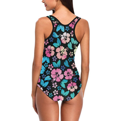 Pink Hibiscus Hawaiian Flower Women One Piece Swimsuit