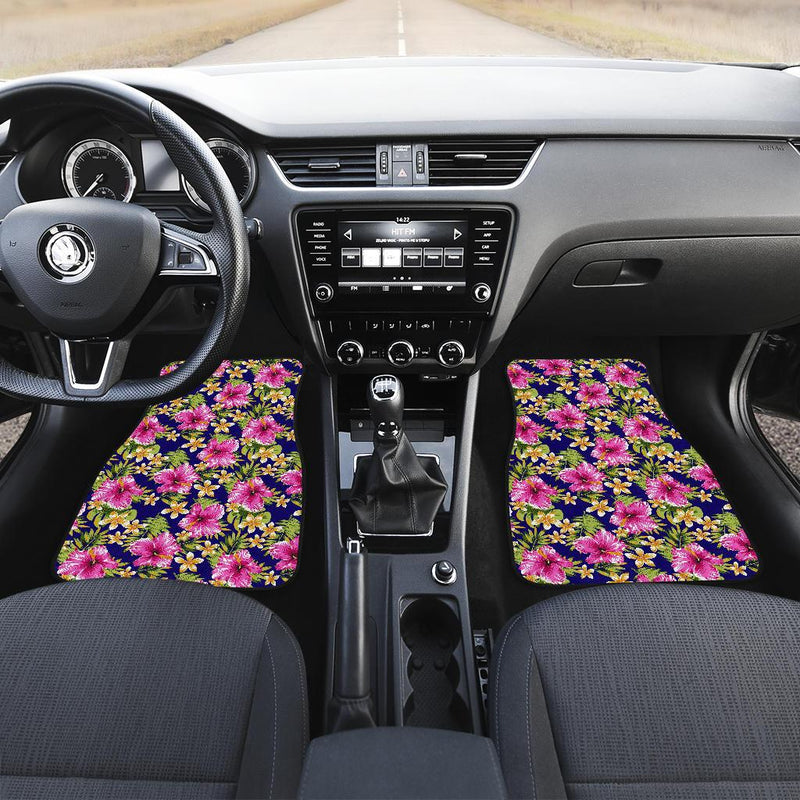 Pink Hibiscus Pattern Print Design HB027 Car Floor Mats-JORJUNE.COM