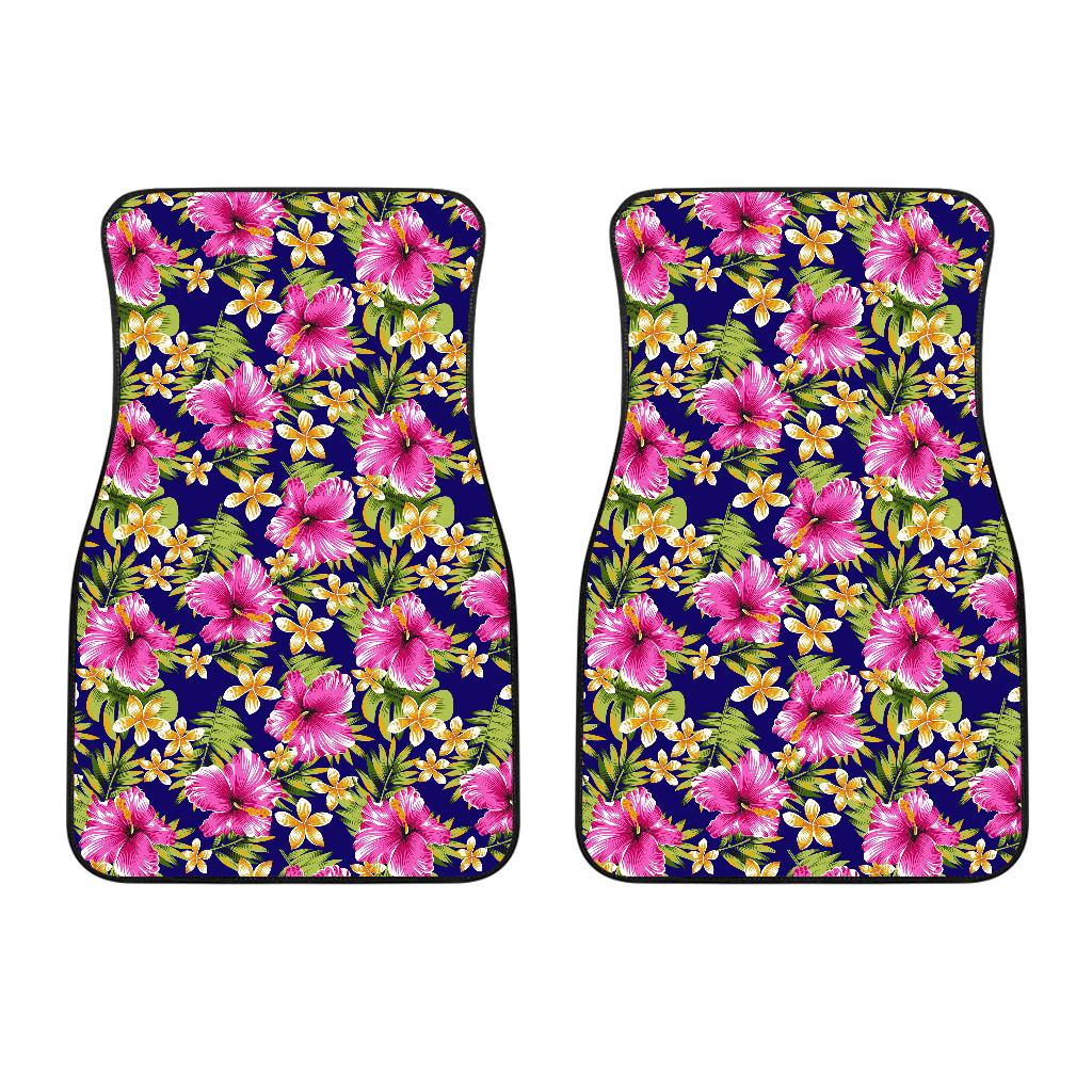 Pink Hibiscus Pattern Print Design HB027 Car Floor Mats-JORJUNE.COM