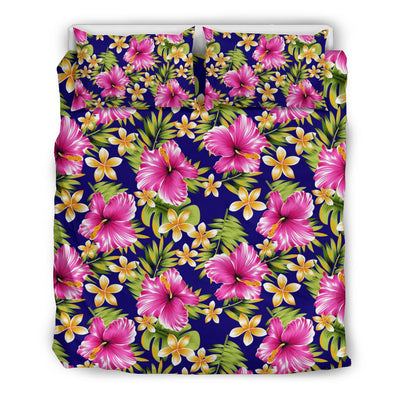 Pink Hibiscus Pattern Print Design HB027 Duvet Cover Bedding Set-JORJUNE.COM