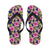 Pink Hibiscus Pattern Print Design HB027 Flip Flops-JorJune