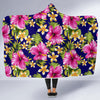Pink Hibiscus Pattern Print Design HB027 Hooded Blanket-JORJUNE.COM