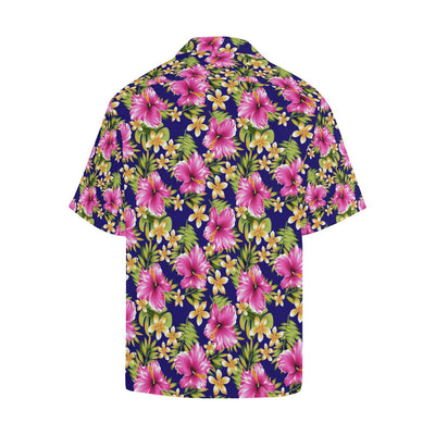 Pink Hibiscus Pattern Print Design HB027 Men Hawaiian Shirt-JorJune