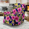 Pink Hibiscus Pattern Print Design HB027 Recliner Slipcover-JORJUNE.COM