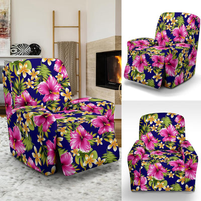 Pink Hibiscus Pattern Print Design HB027 Recliner Slipcover-JORJUNE.COM