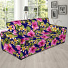 Pink Hibiscus Pattern Print Design HB027 Sofa Slipcover-JORJUNE.COM