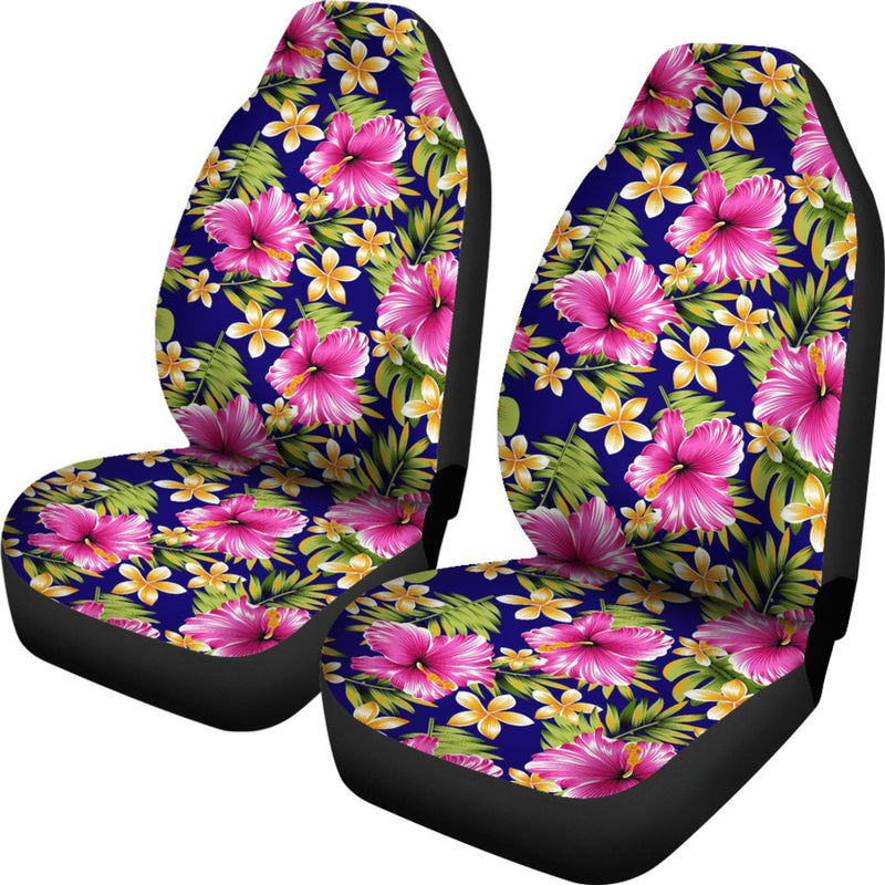Pink Hibiscus Pattern Print Design HB027 Universal Fit Car Seat Covers-JorJune