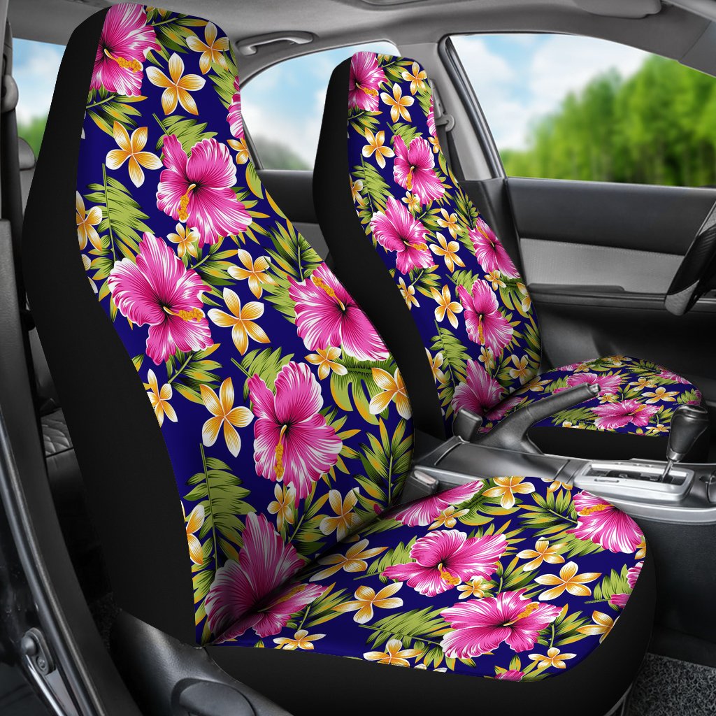 Pink Hibiscus Pattern Print Design HB027 Universal Fit Car Seat Covers-JorJune