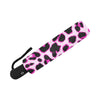 Pink Leopard Print Automatic Foldable Umbrella