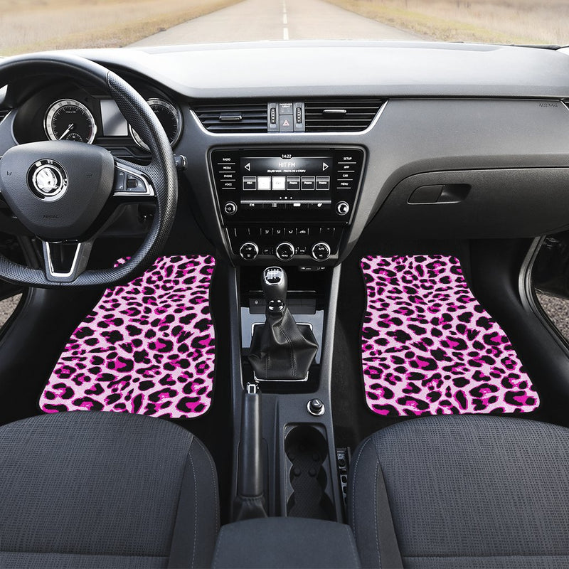 Pink Leopard Print Car Floor Mats