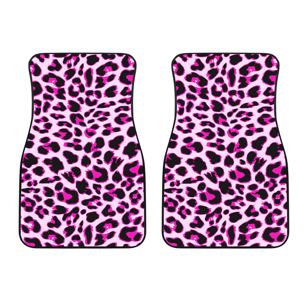 Pink Leopard Print Car Floor Mats