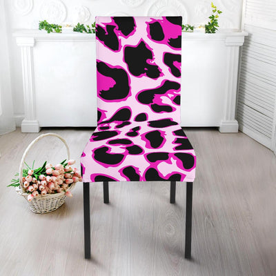 Pink Leopard Print Dining Chair Slipcover-JORJUNE.COM