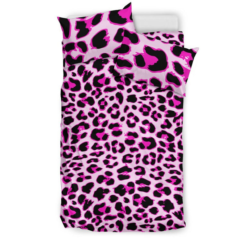 Pink Leopard Print Duvet Cover Bedding Set