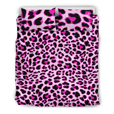 Pink Leopard Print Duvet Cover Bedding Set