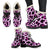 Pink Leopard Print Faux Fur Leather Boots