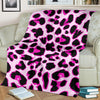 Pink Leopard Print Fleece Blanket