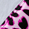 Pink Leopard Print Fleece Blanket