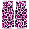 Pink Leopard Print Front and Back Car Floor Mats