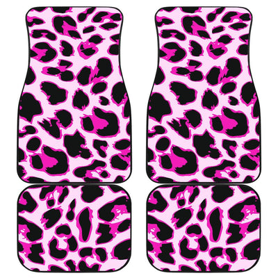 Pink Leopard Print Front and Back Car Floor Mats