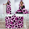 Pink Leopard Print Hooded Blanket-JORJUNE.COM