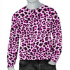 Pink Leopard Print Men Crewneck Sweatshirt