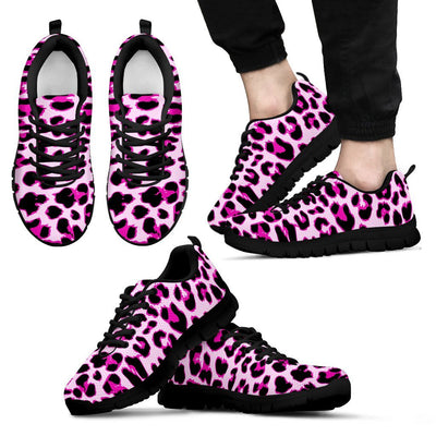 Pink Leopard Print Men Sneakers