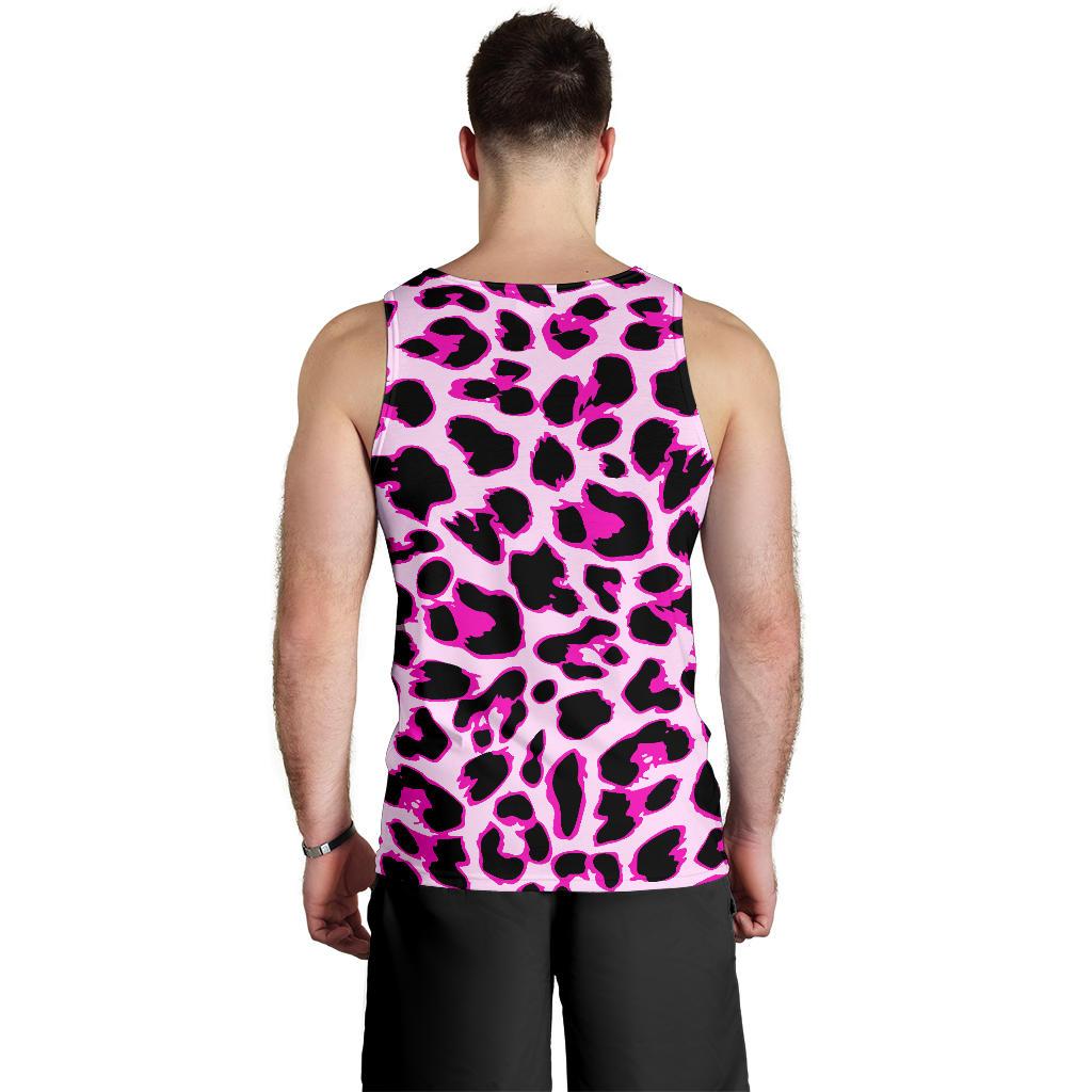 Pink Leopard Print Men Tank Top