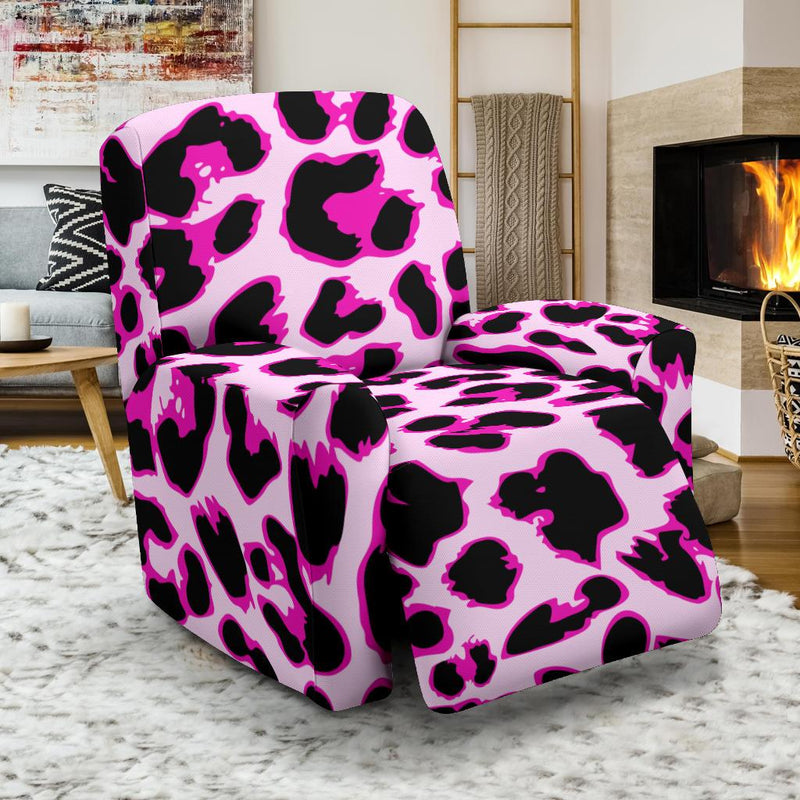 Pink Leopard Print Recliner Slipcover-JORJUNE.COM