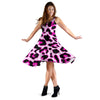 Pink Leopard Print Sleeveless Mini Dress