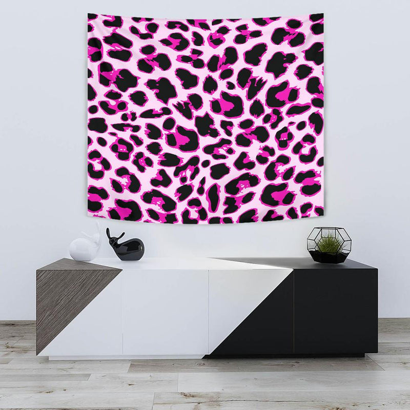 Pink Leopard Print Tapestry