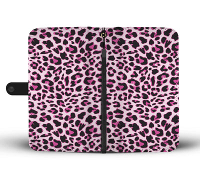 Pink Leopard Print Wallet Phone Case