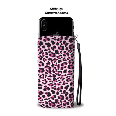 Pink Leopard Print Wallet Phone Case