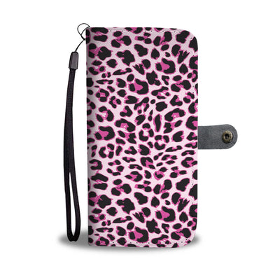 Pink Leopard Print Wallet Phone Case