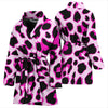 Pink Leopard Print Women Bath Robe