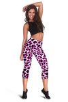 Pink Leopard Print Women Capris