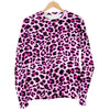 Pink Leopard Print Women Crewneck Sweatshirt