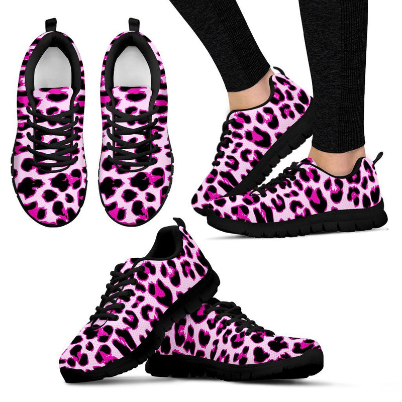 Pink Leopard Print Women Sneakers