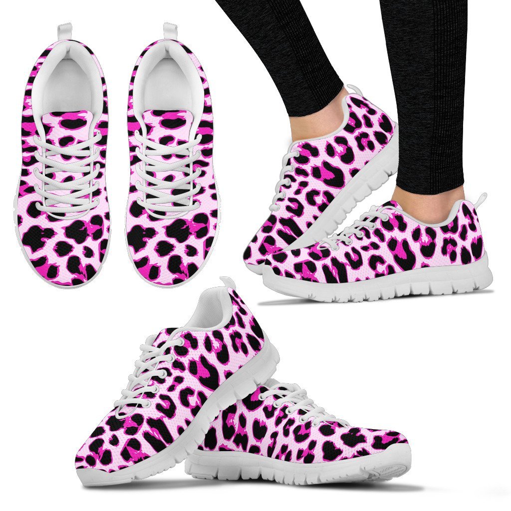 Pink Leopard Print Women Sneakers